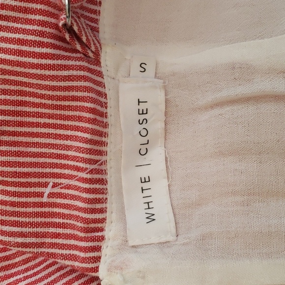 White House Red & White Striped Pin-up Peek-a-boo Style Open Front Sundress SZ S - Picture 9 of 11